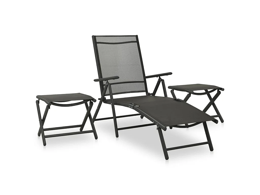 9-tlg. Garten-Lounge-Set Schwarz und Anthrazit