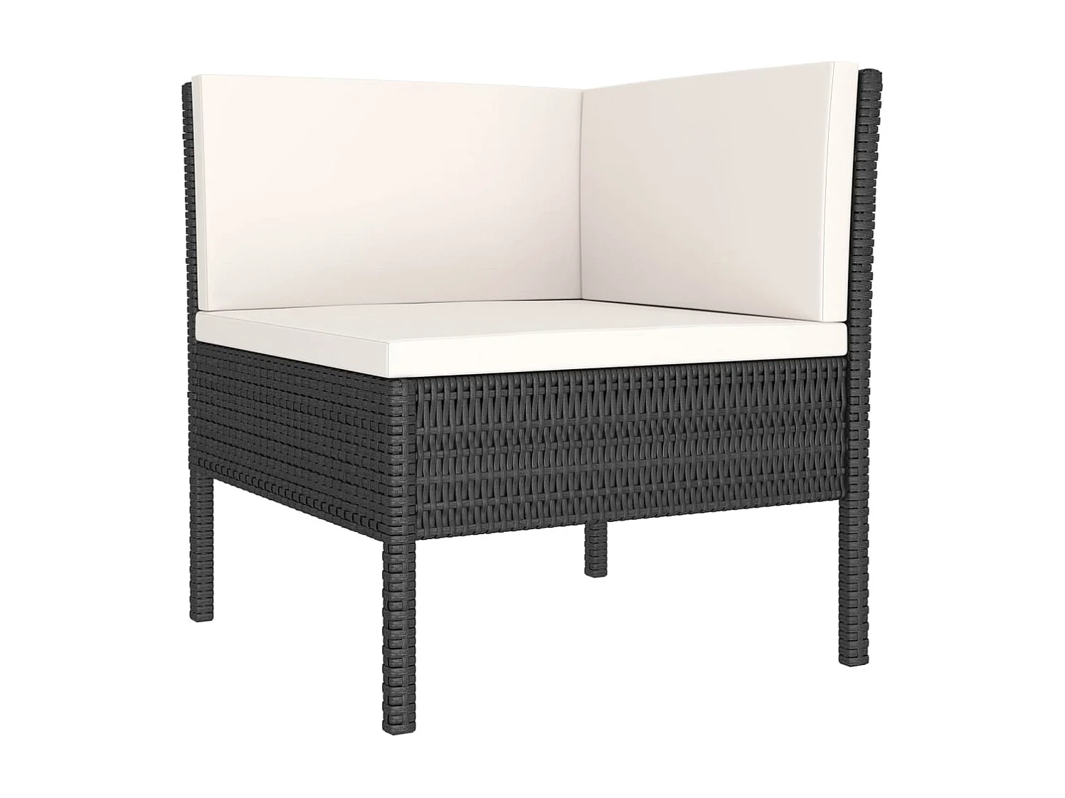 Set Divani da Giardino 8 pz con Cuscini in Polyrattan Nero
