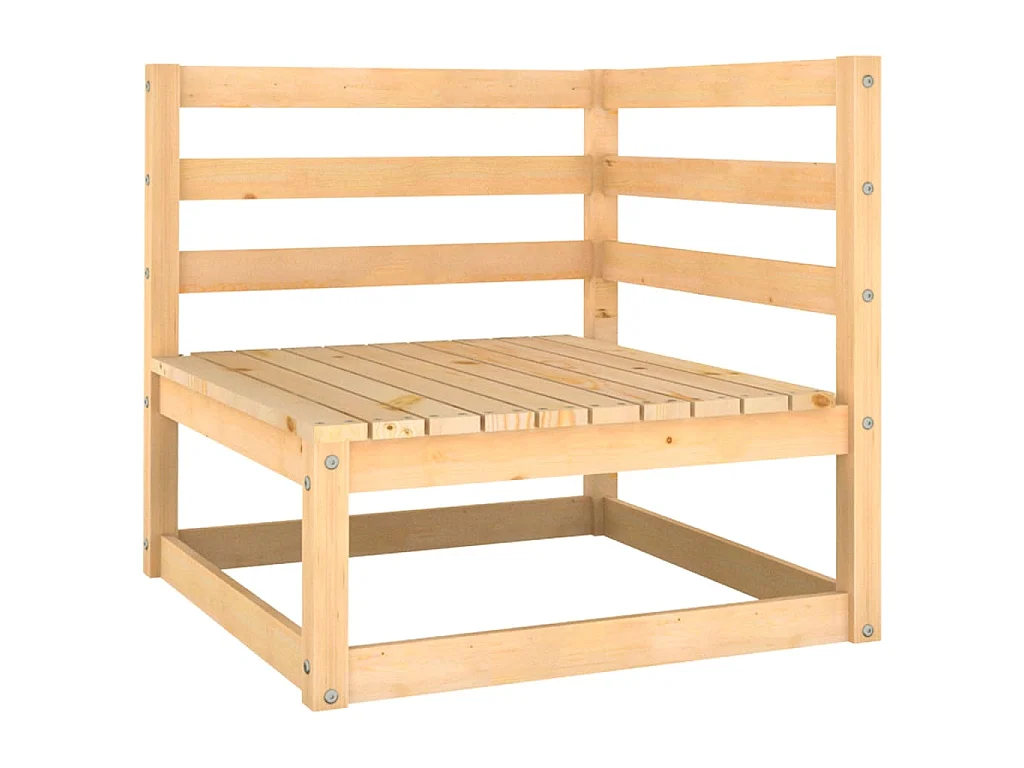 Modułowy zestaw mebli ogrodowych 8 elementów z litego naturalnego drewna sosnowego, styl nowoczesny, bez schowka