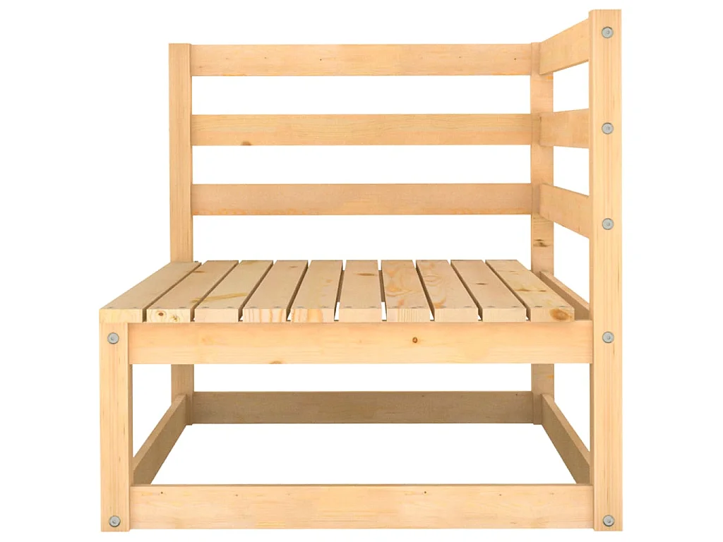 Modułowy zestaw mebli ogrodowych 8 elementów z litego naturalnego drewna sosnowego, styl nowoczesny, bez schowka