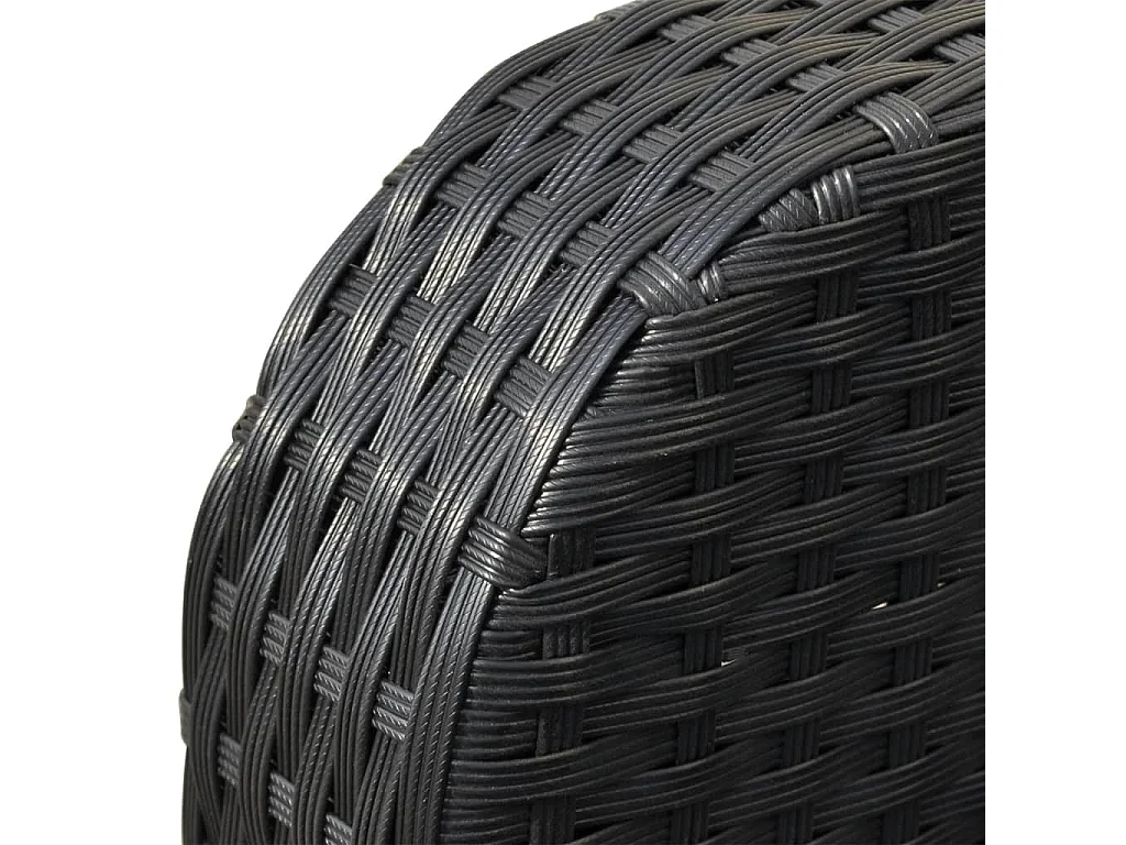 Salon de jardin 4 pcs avec coussins Résine tressée Noir