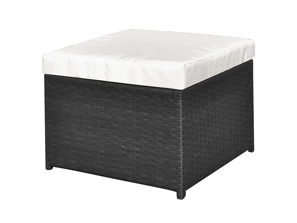 4-tlg. Garten-Lounge-Set mit Auflagen Poly Rattan Schwarz