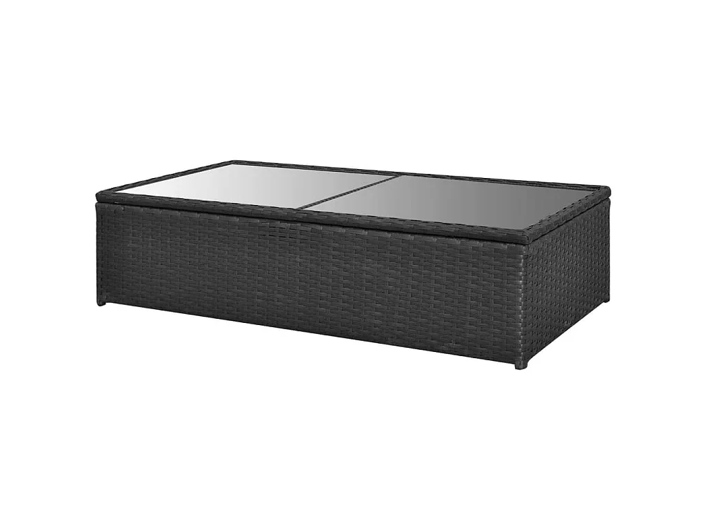 4-tlg. Garten-Lounge-Set mit Auflagen Poly Rattan Schwarz