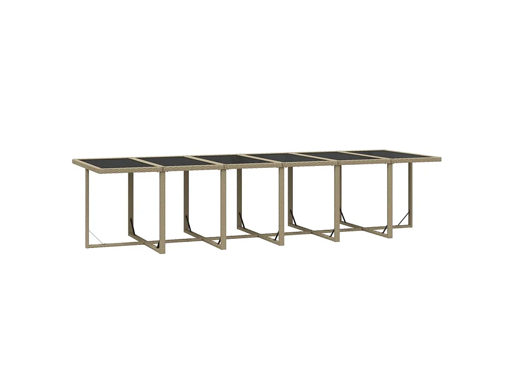 17-tlg. Garten-Essgruppe mit Kissen Poly Rattan Beige