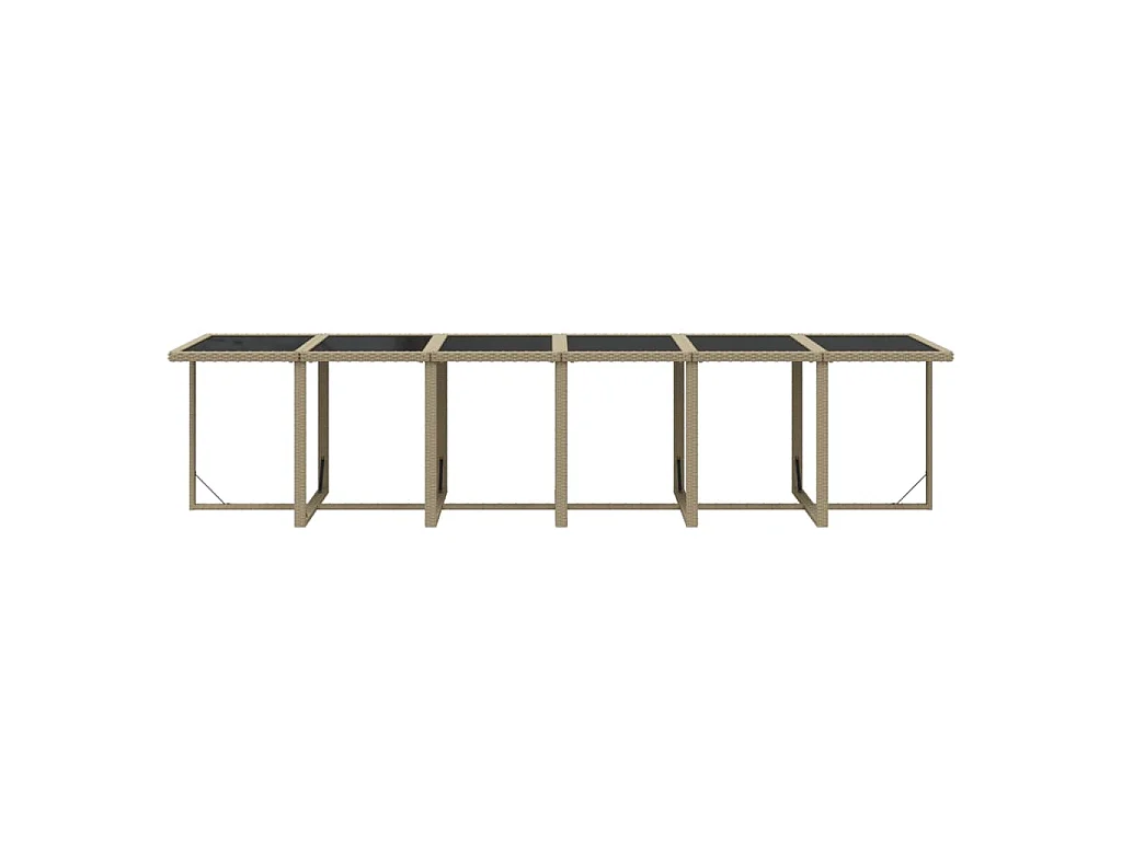 17-tlg. Garten-Essgruppe mit Kissen Poly Rattan Beige