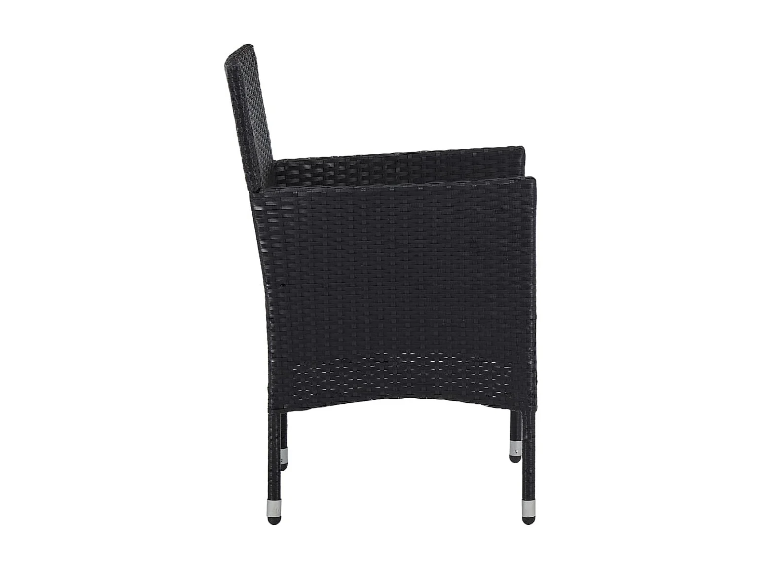 Set da Pranzo da Giardino 11 pz in Polyrattan Nero