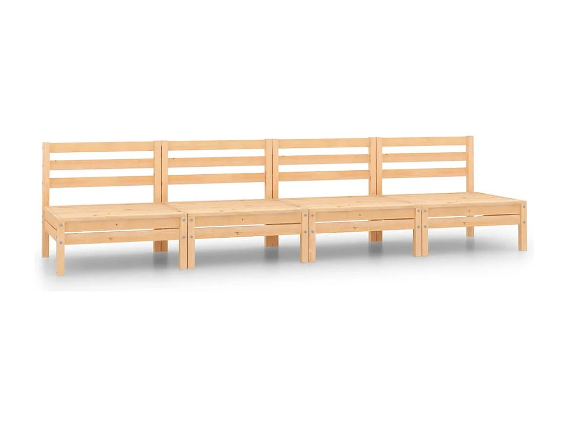 4 pcs conjunto lounge de jardim pinho maciço
