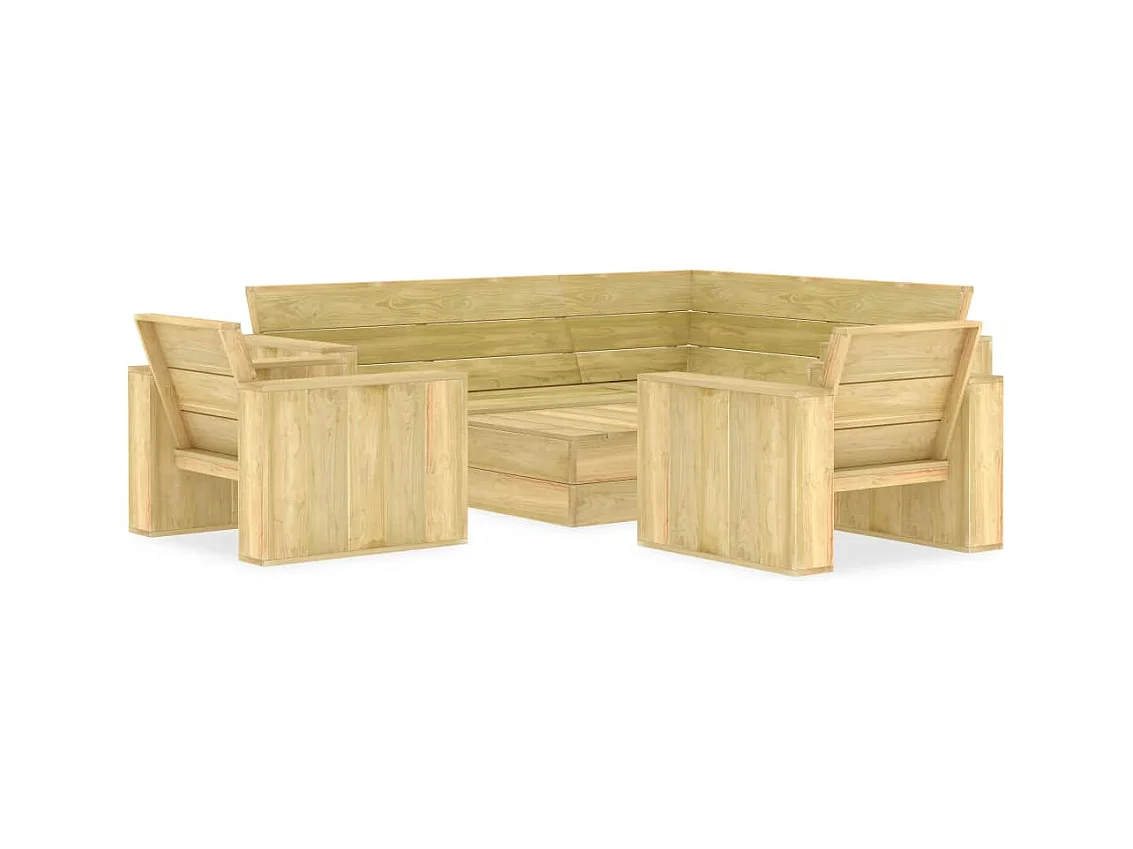 Salon de jardin 4 pcs Bois de pin imprégné