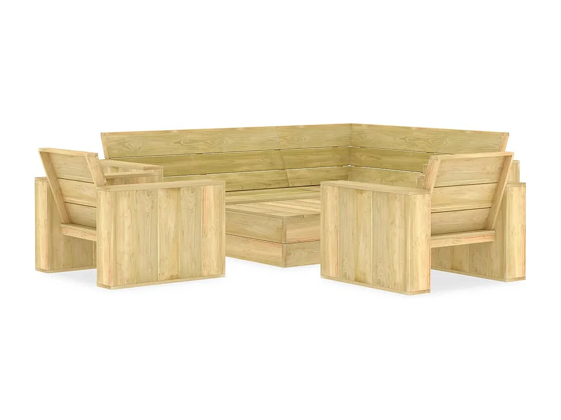 Salon de jardin 4 pcs Bois de pin imprégné