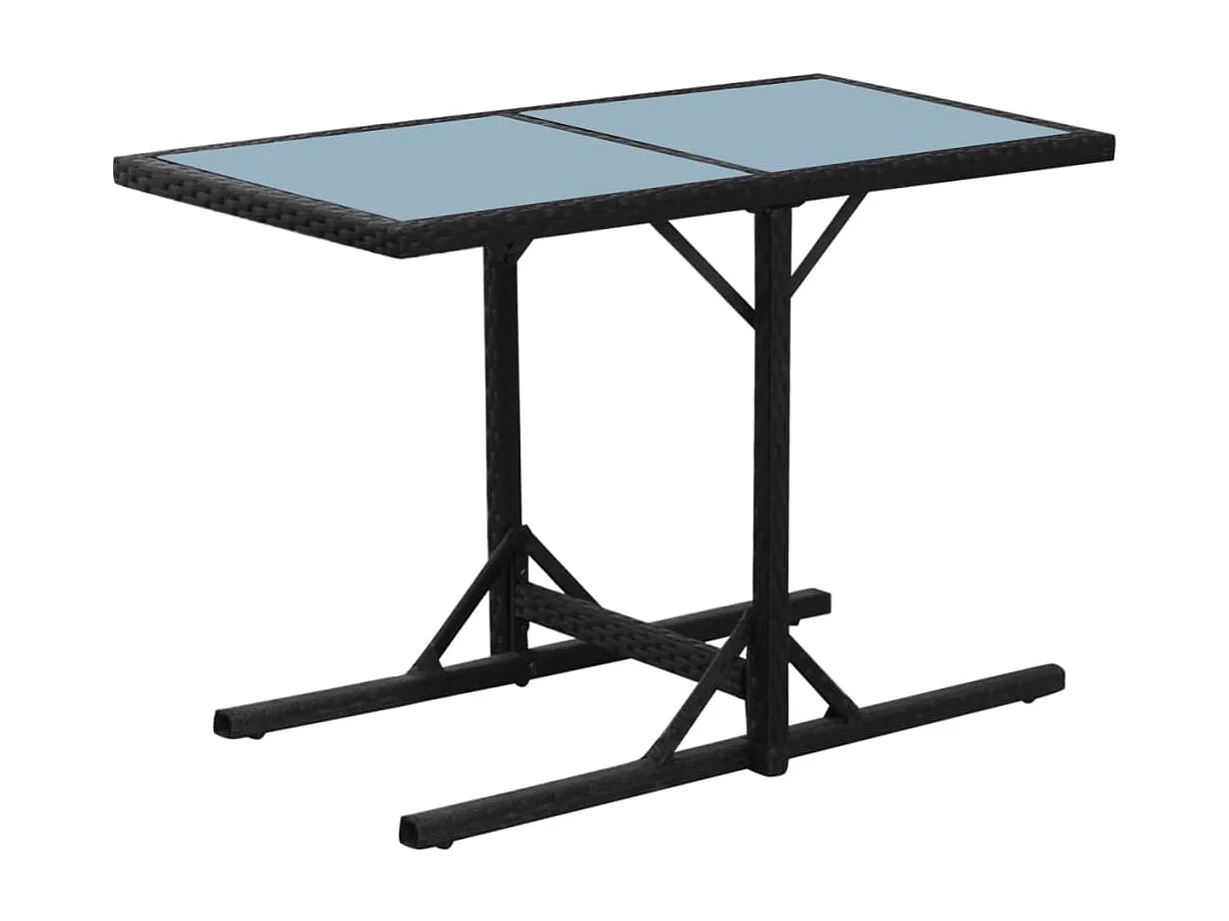 3-delige Bistroset met kussens poly rattan zwart