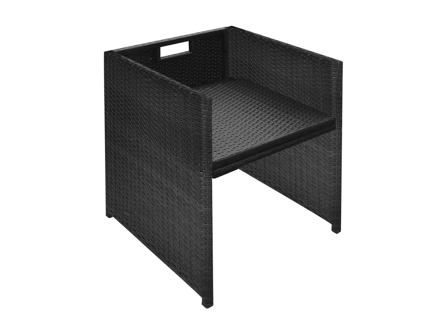 3-delige Bistroset met kussens poly rattan zwart