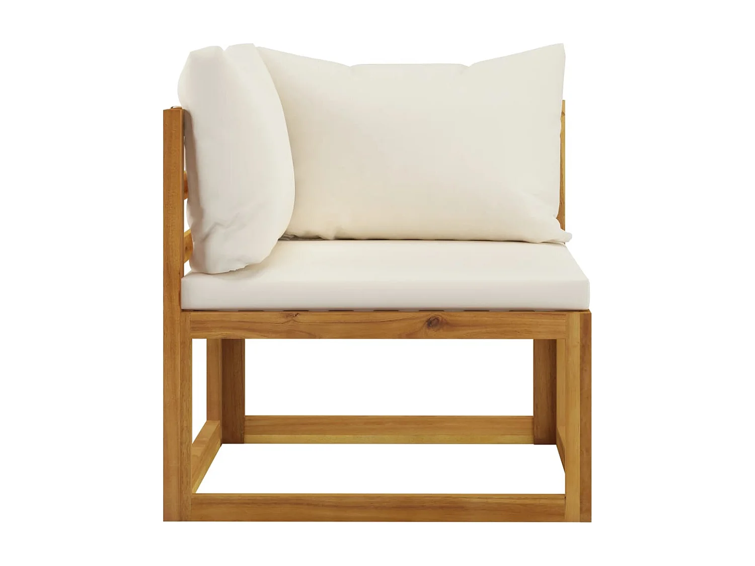 12-tlg. Garten-Lounge-Set mit Auflagen Creme Massivholz Akazie