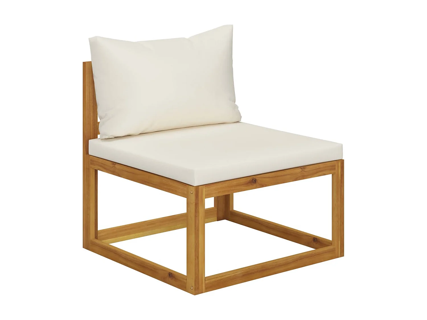 12-tlg. Garten-Lounge-Set mit Auflagen Creme Massivholz Akazie