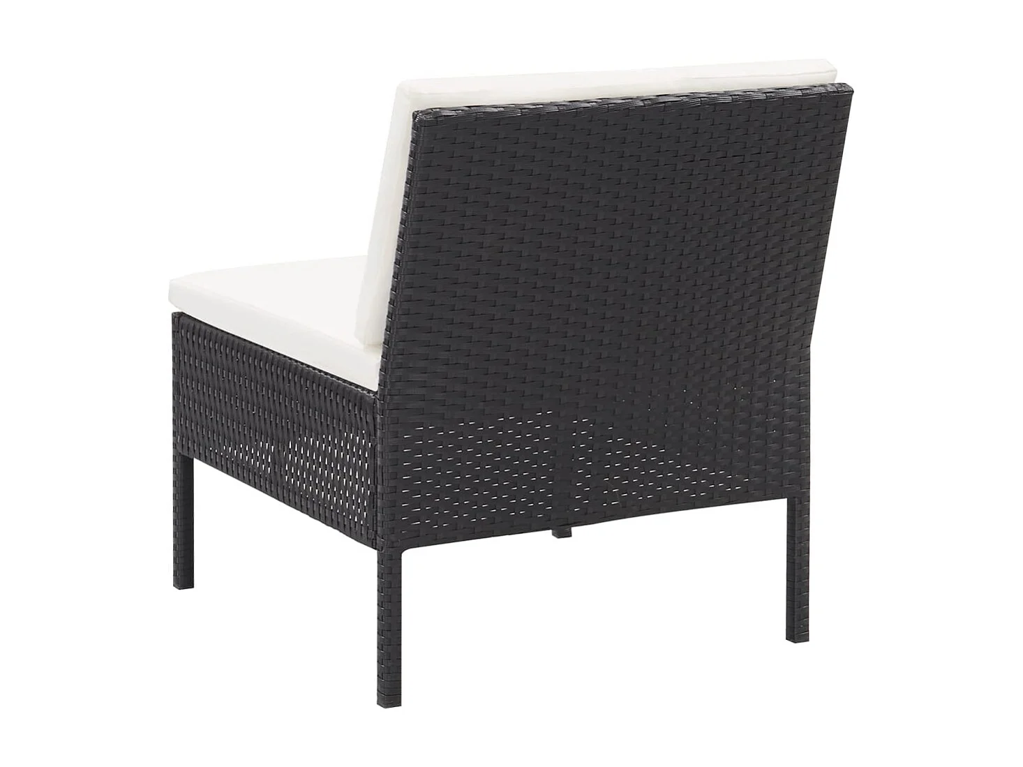 3-tlg. Garten-Lounge-Set mit Auflagen Poly Rattan Schwarz