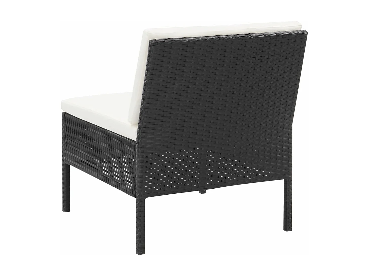 3-tlg. Garten-Lounge-Set mit Auflagen Poly Rattan Schwarz