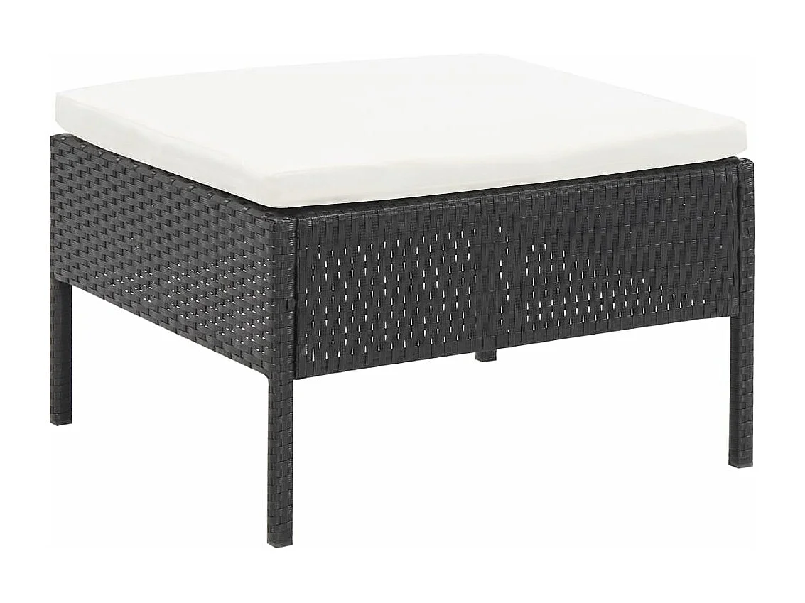 3-tlg. Garten-Lounge-Set mit Auflagen Poly Rattan Schwarz