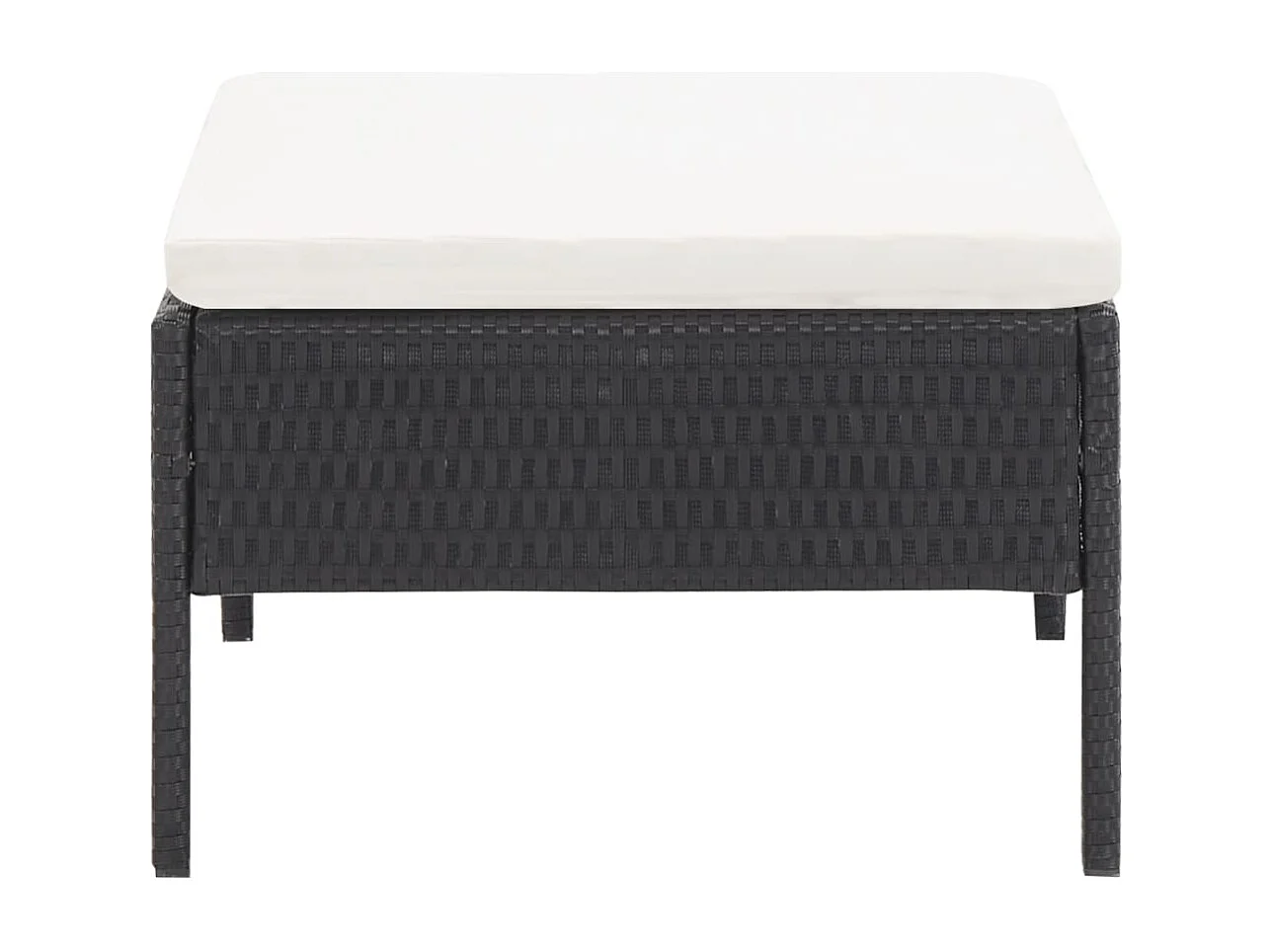 3-tlg. Garten-Lounge-Set mit Auflagen Poly Rattan Schwarz