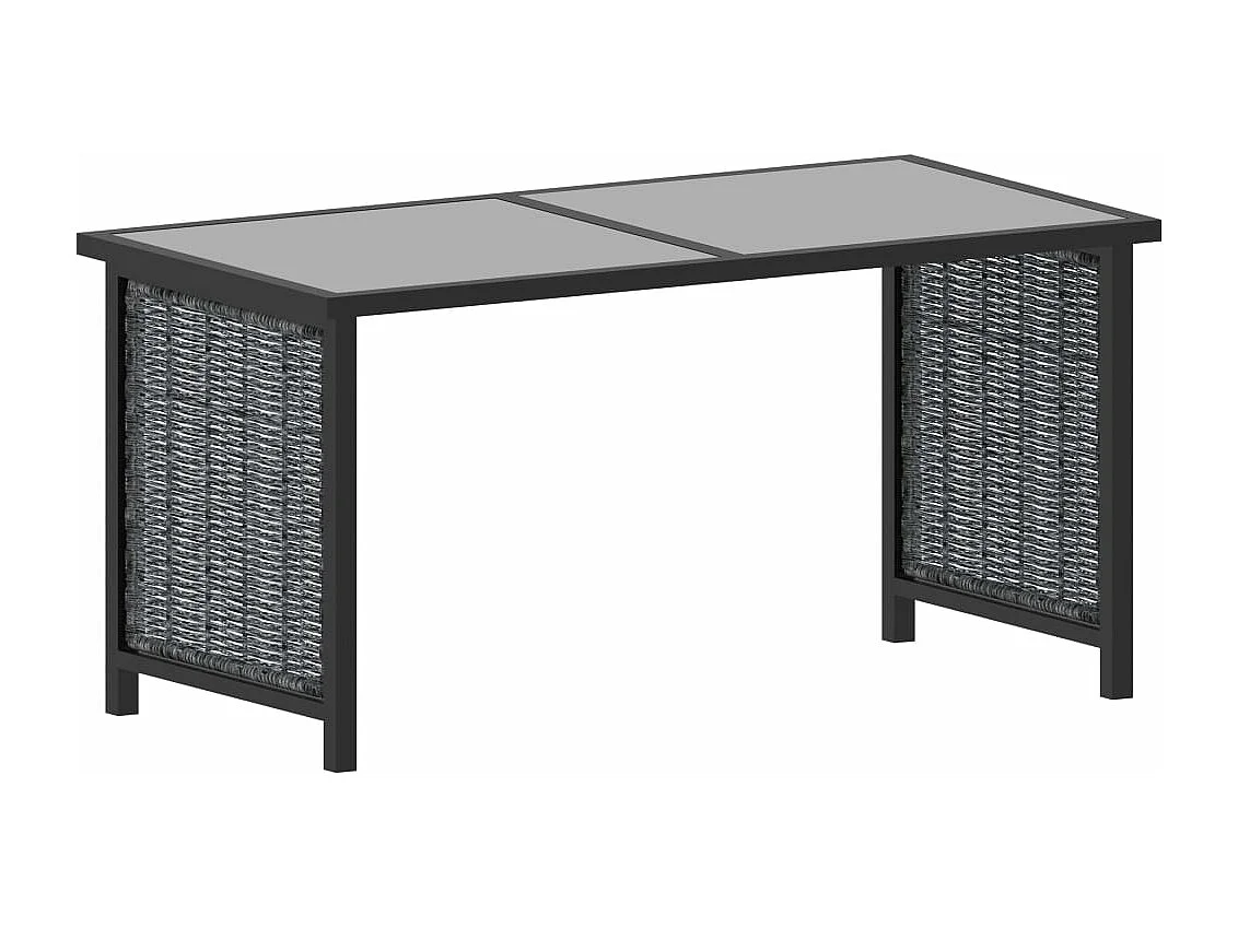 Salon de jardin 9 pcs avec coussins Résine tressée Anthracite