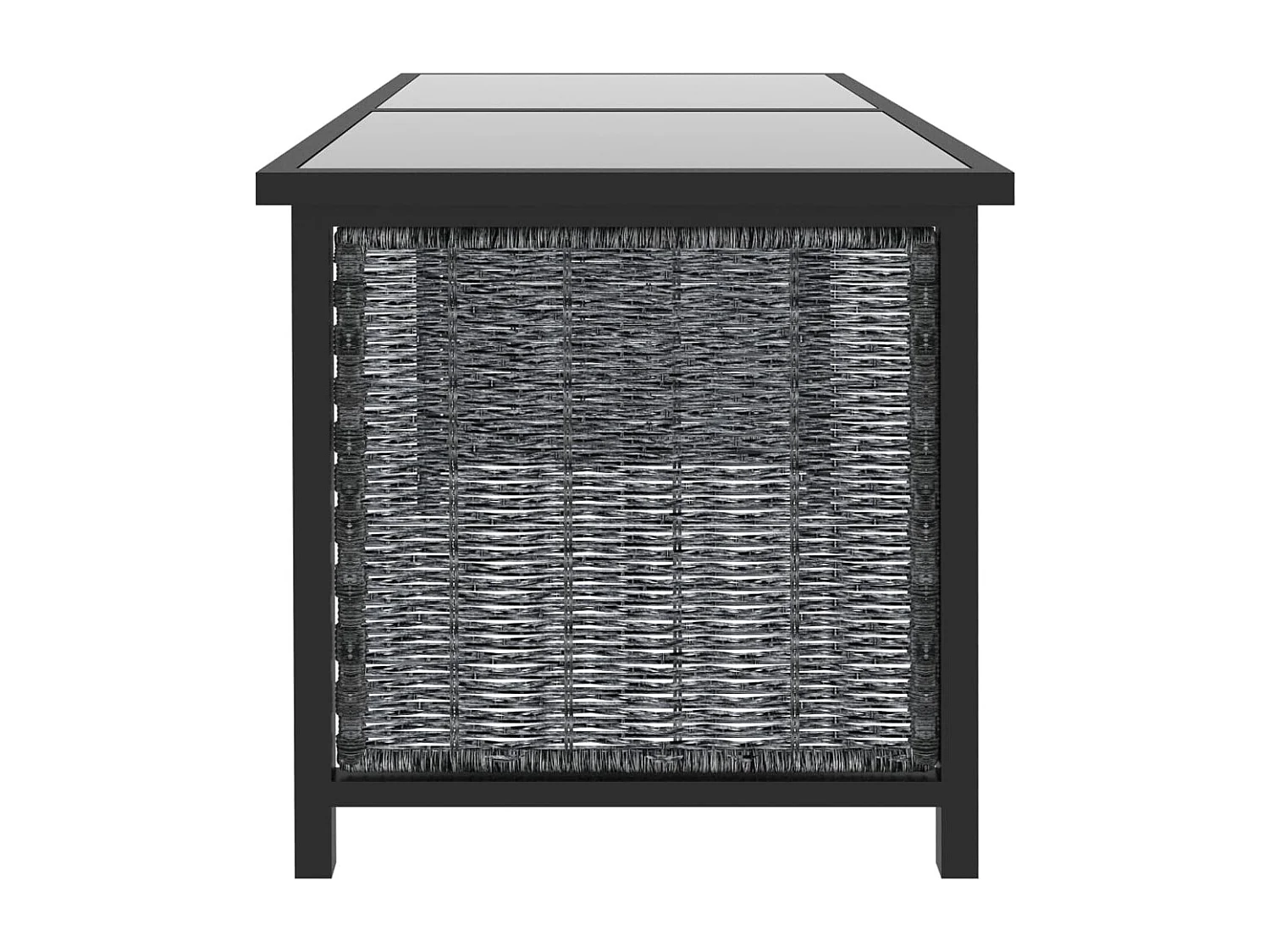 9 pcs conjunto lounge de jardim c/ almofadões vime PE antracite