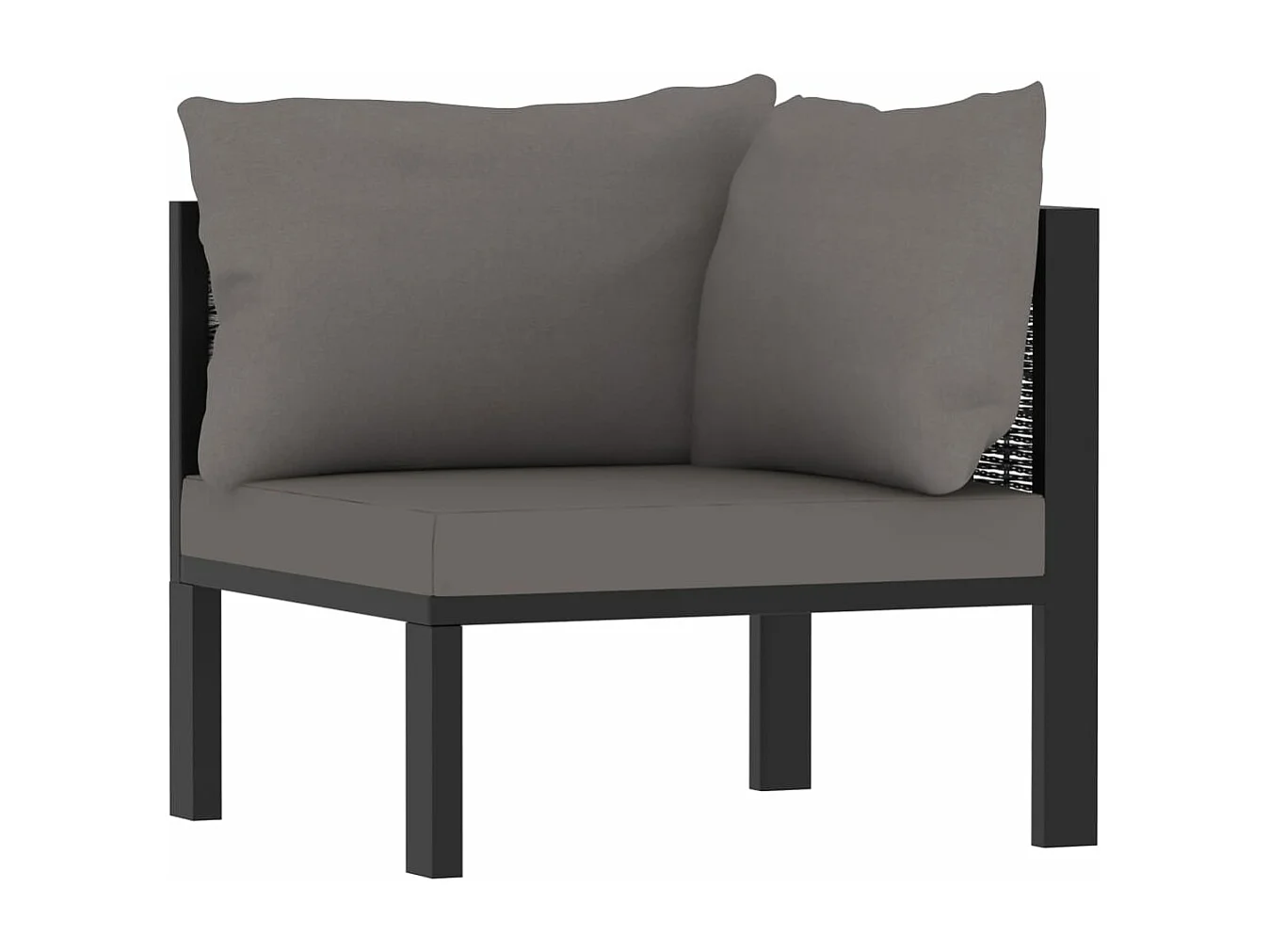 9 pcs conjunto lounge de jardim c/ almofadões vime PE antracite