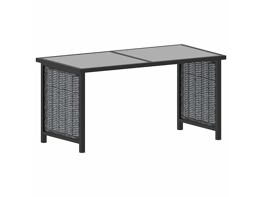 9-delige Loungeset met kussens poly rattan antraciet
