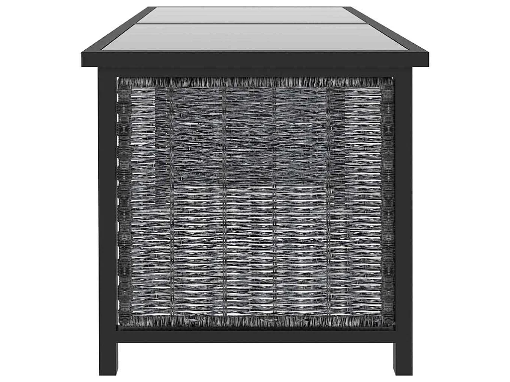 9-delige Loungeset met kussens poly rattan antraciet