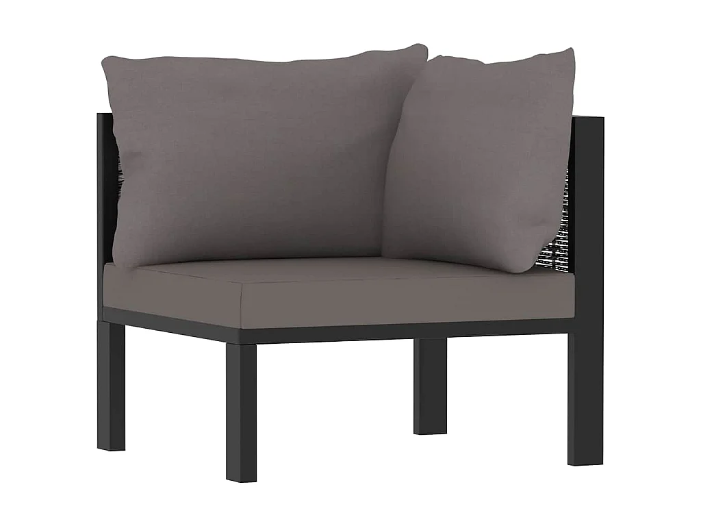 9-delige Loungeset met kussens poly rattan antraciet