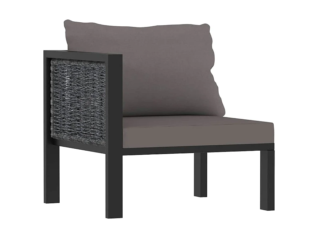 9-delige Loungeset met kussens poly rattan antraciet