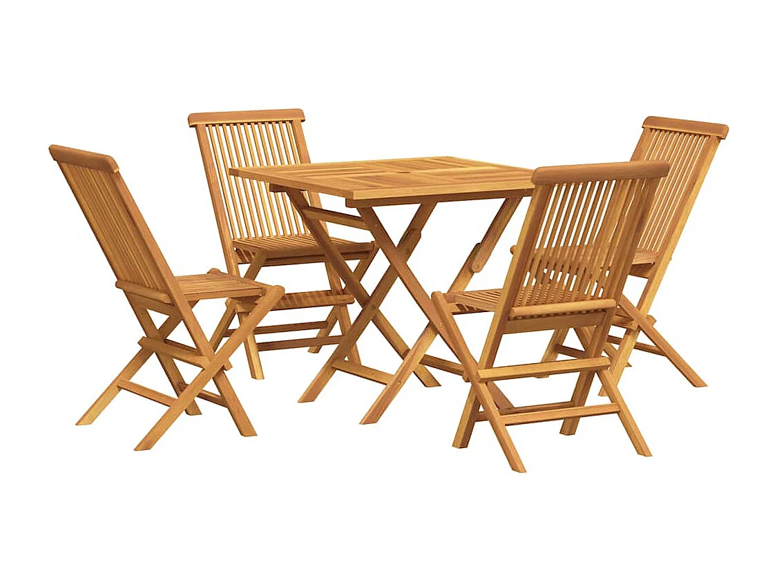 Ensemble à manger de jardin 5 pcs Bois de teck massif