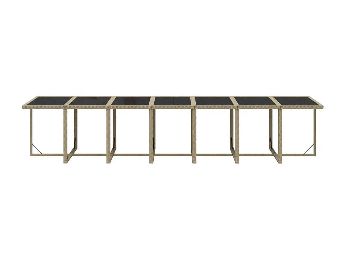 Ensemble à manger de jardin coussins 19pcs Résine tressée Beige