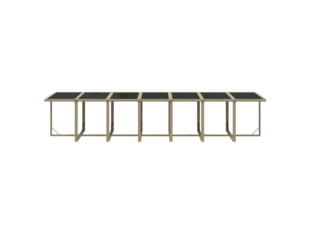 19-tlg. Garten-Essgruppe mit Kissen Poly Rattan Beige