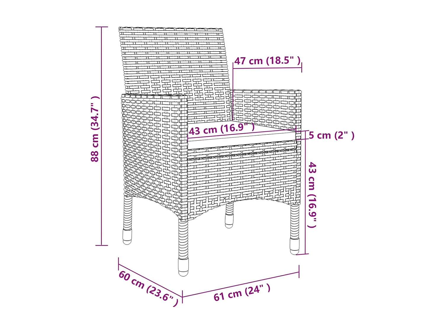 7-delige Tuinset met kussens poly rattan en glas