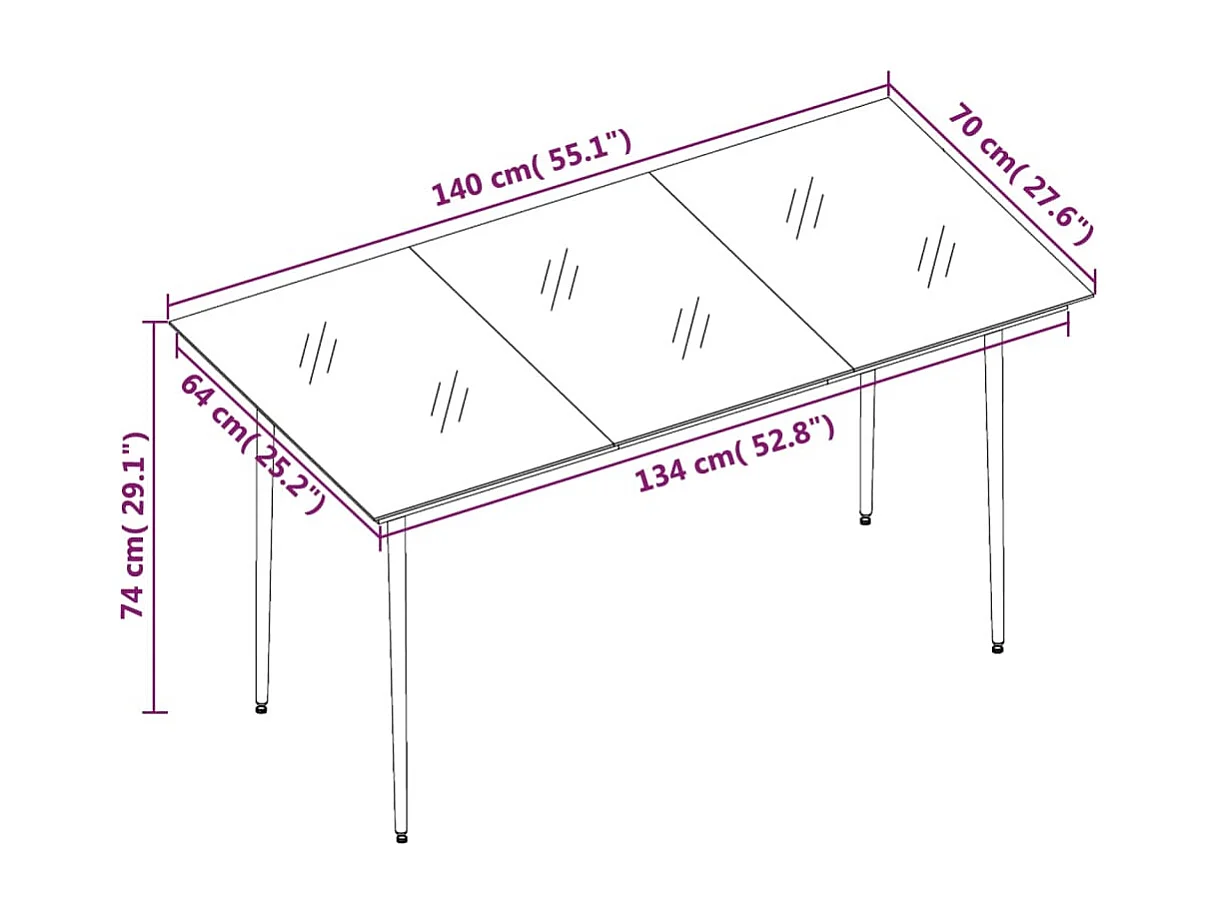 7-delige Tuinset met kussens poly rattan en glas