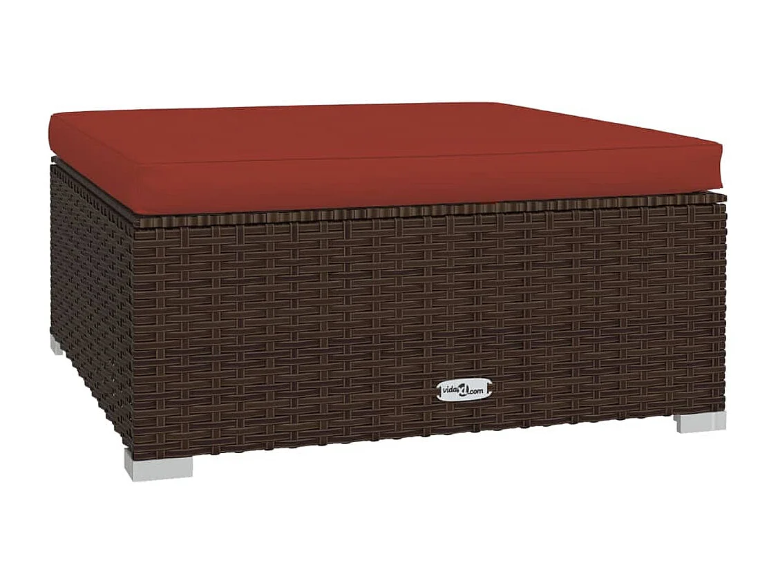 Set Divani da Giardino 6 pz con Cuscini in Polyrattan Marrone