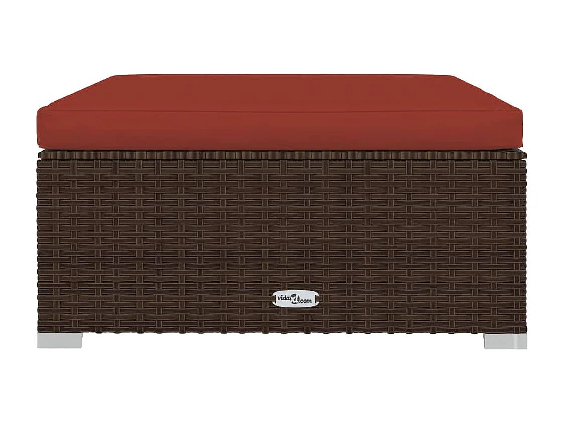 Set Divani da Giardino 6 pz con Cuscini in Polyrattan Marrone