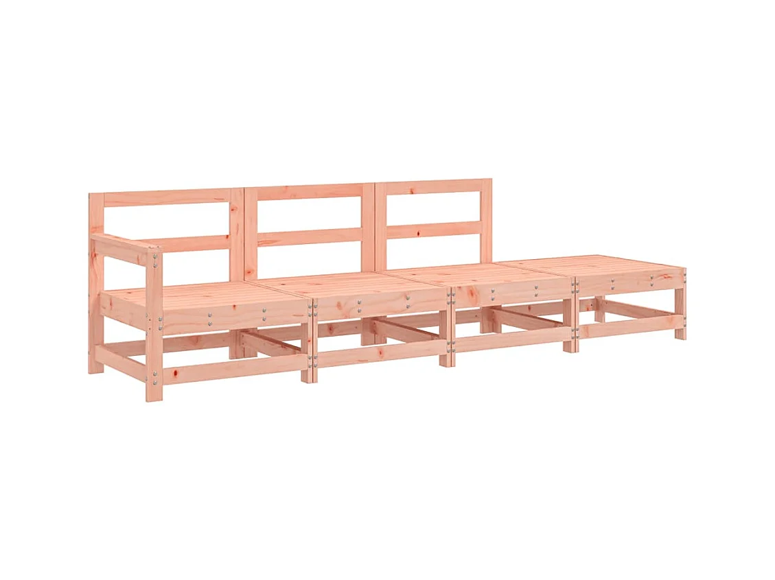 4-tlg. Garten-Lounge-Set Massivholz Douglasie