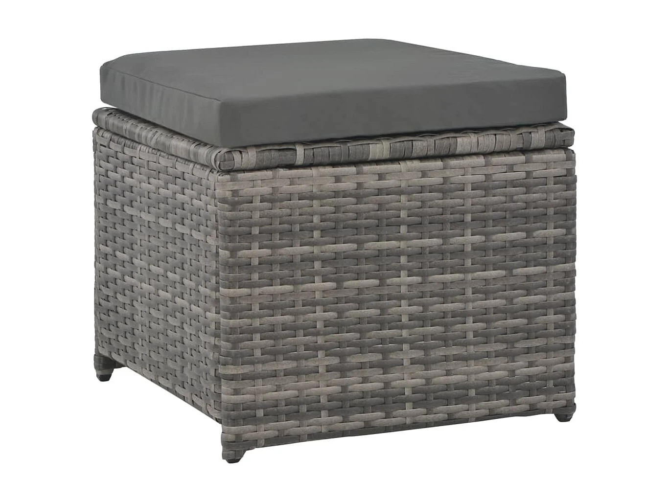 Ensemble à manger d'extérieur 7pcs coussins Résine tressée Gris