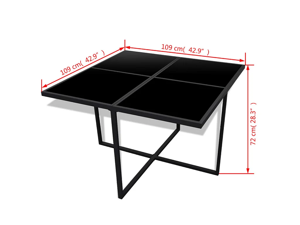 9 pcs conjunto jantar exterior com almofadões vime PE preto