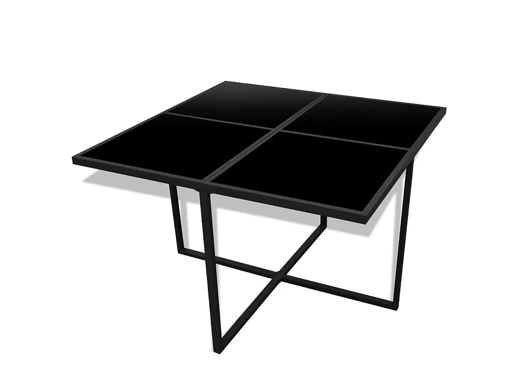 9 pcs conjunto jantar exterior com almofadões vime PE preto