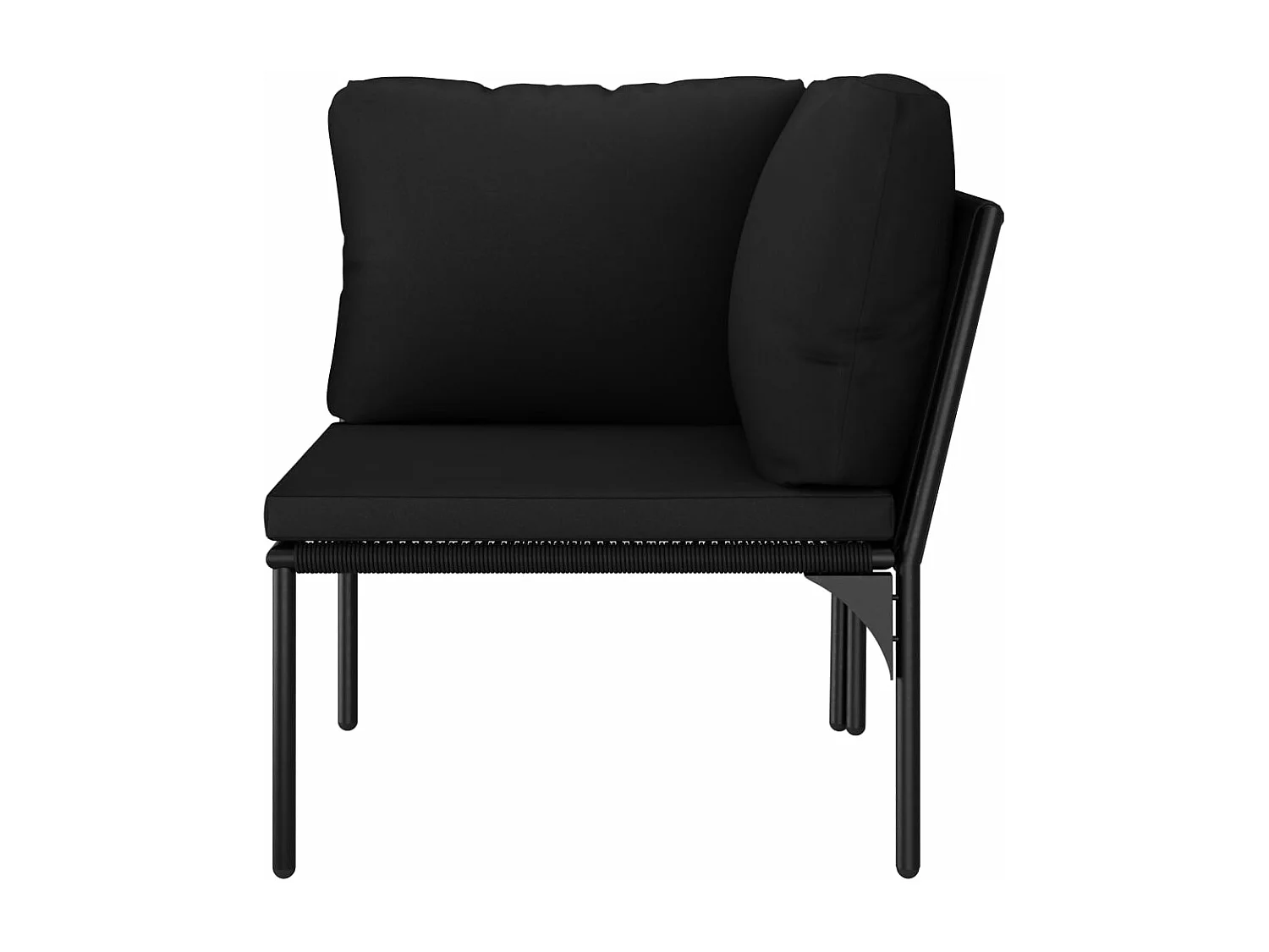 6-tlg. Garten-Lounge-Set mit Auflagen Schwarz PVC