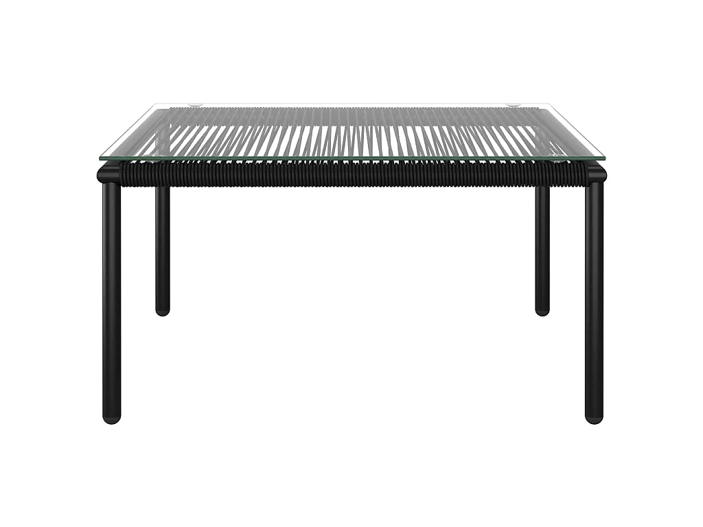 Salon de jardin 6 pcs avec coussins Noir PVC