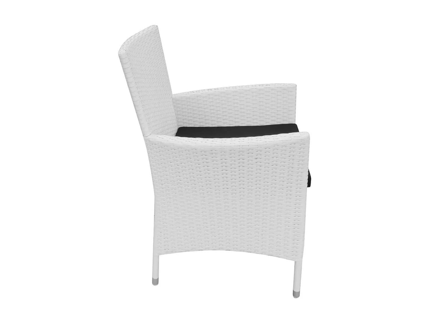 5-tlg. Garten-Essgruppe Poly Rattan Cremeweiß