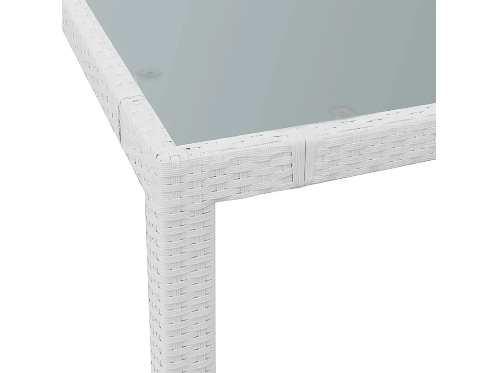 Salon de jardin 5 pcs Résine tressée Blanc-crème