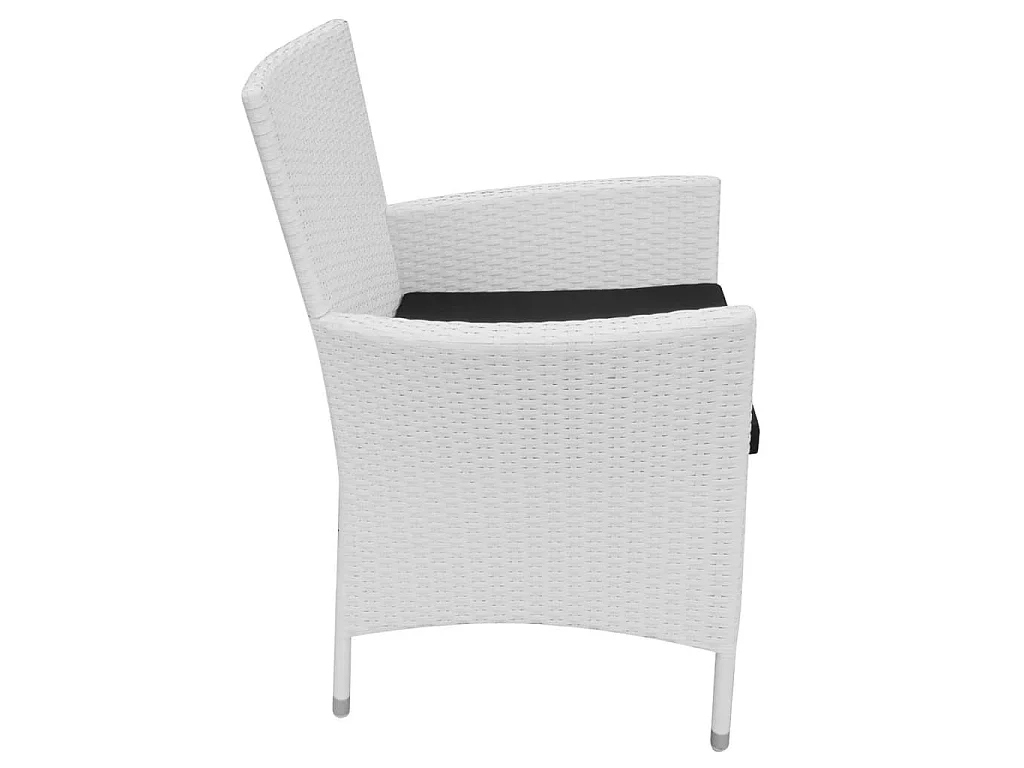 Salon de jardin 5 pcs Résine tressée Blanc-crème