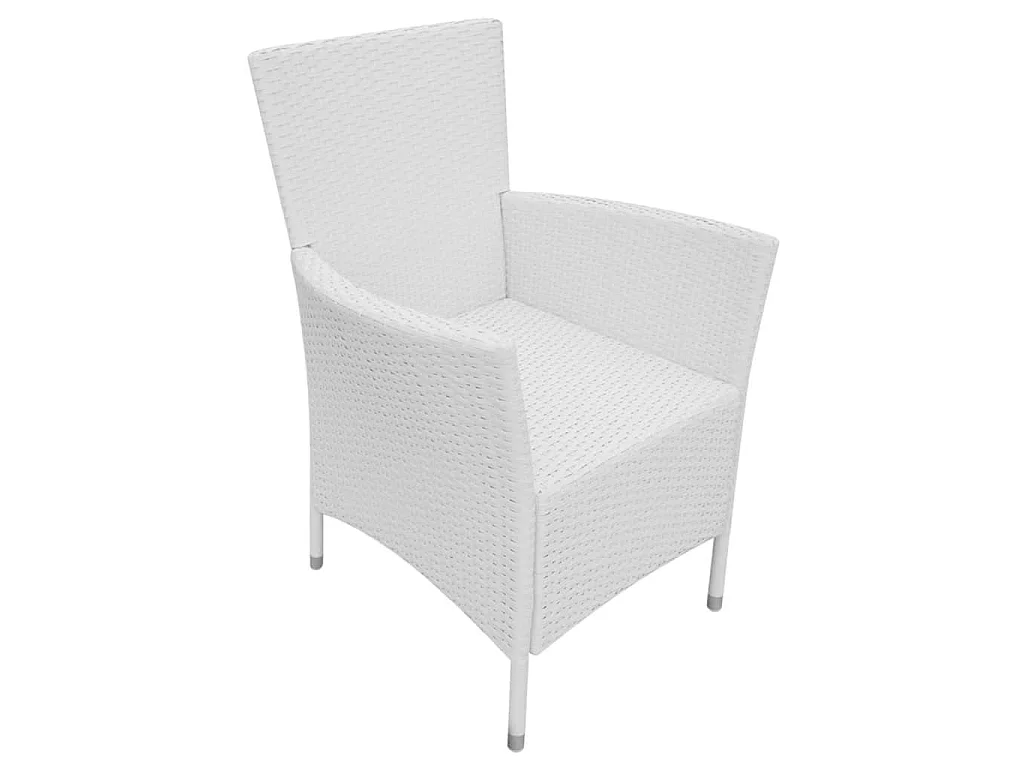 Salon de jardin 5 pcs Résine tressée Blanc-crème