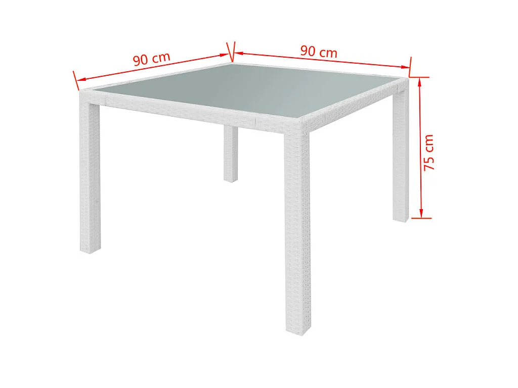 Salon de jardin 5 pcs Résine tressée Blanc-crème