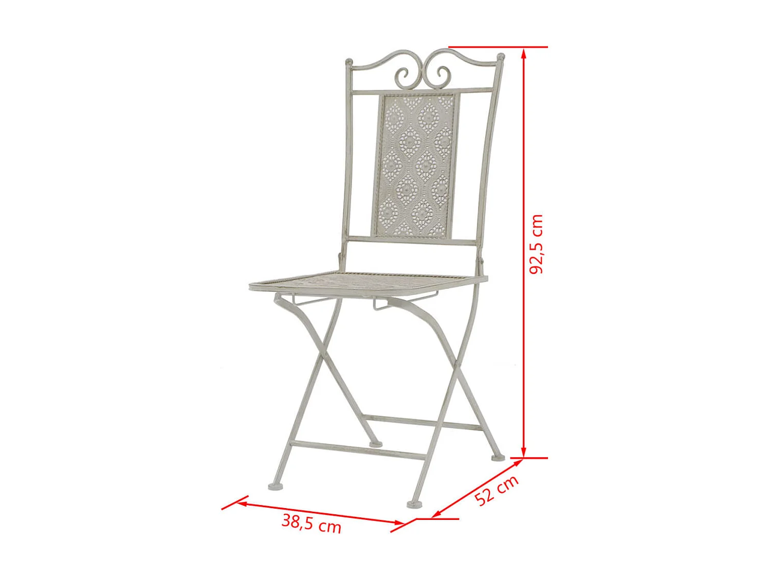 3-delige Bistroset staal grijs