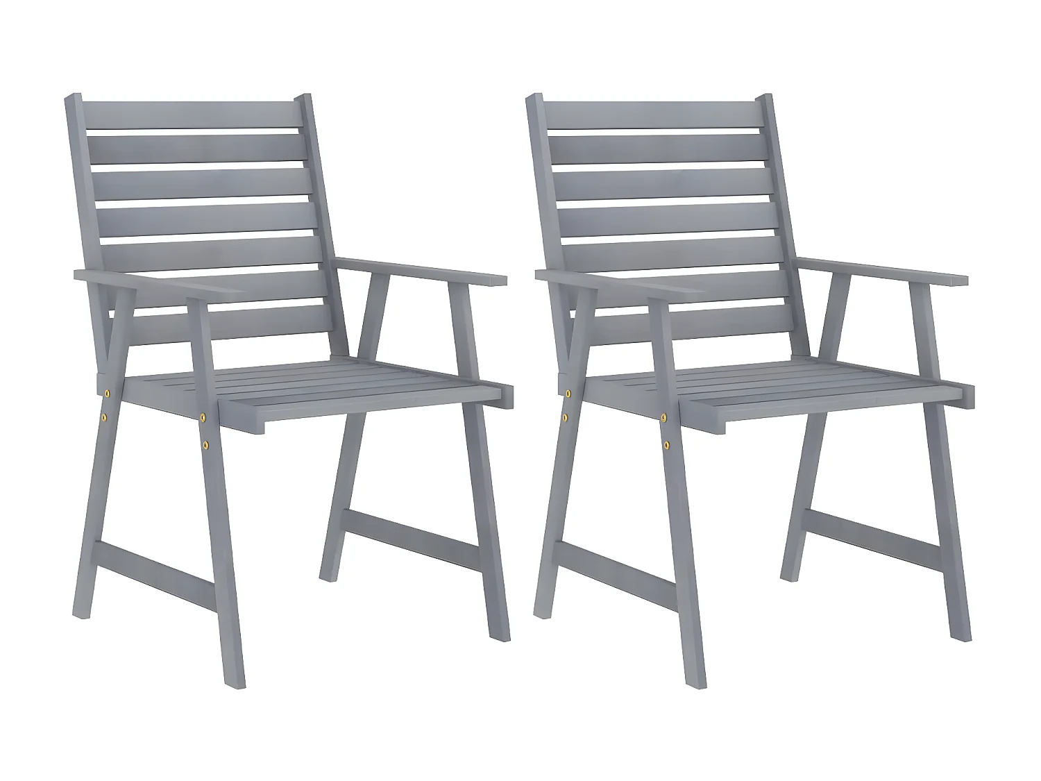 3-tlg. Garten-Essgruppe Grau Massivholz Akazie