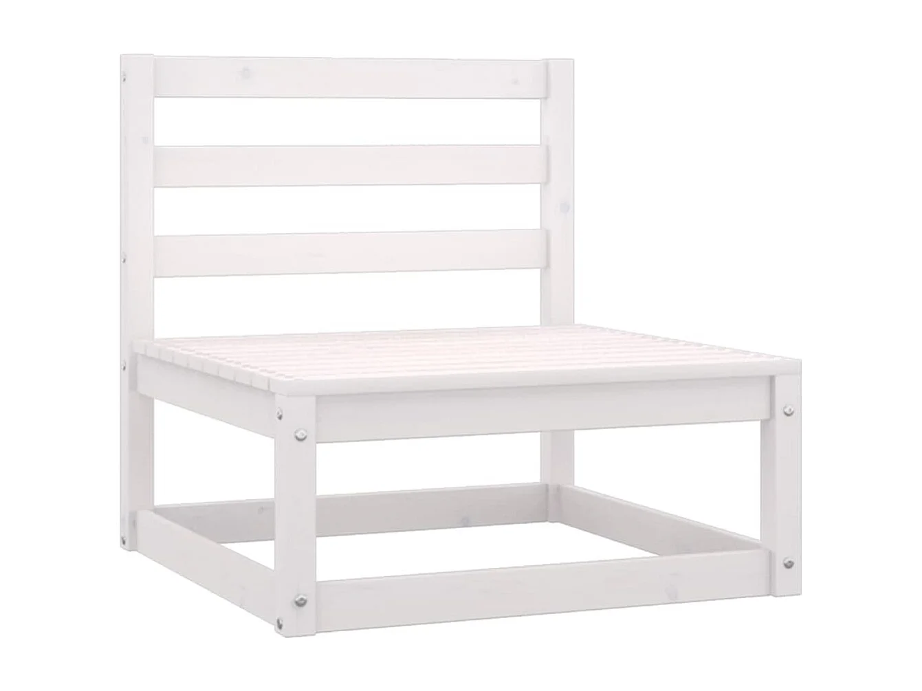 Set Divani da Giardino 8 pz Bianco in Legno Massello di Pino