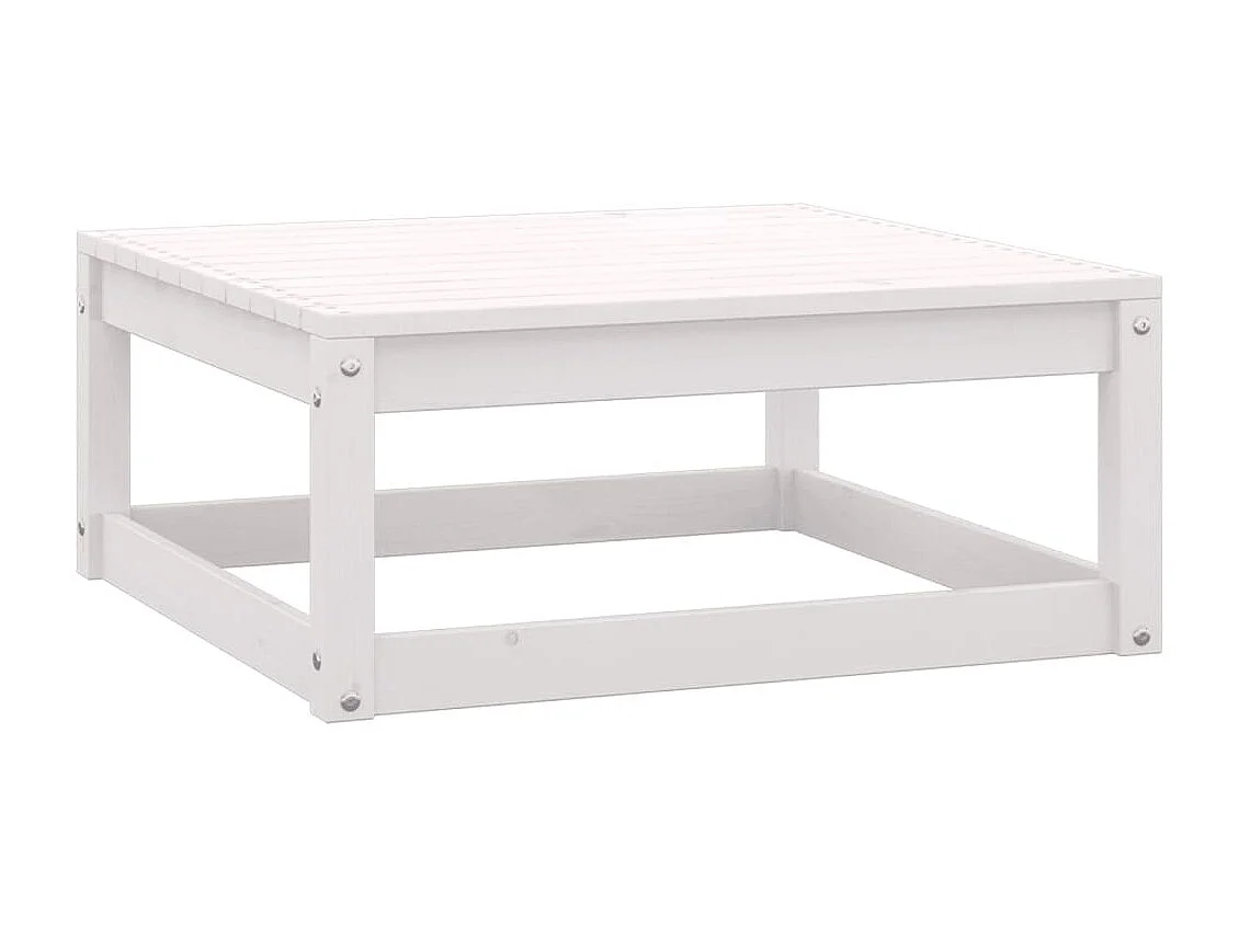 Set Divani da Giardino 8 pz Bianco in Legno Massello di Pino